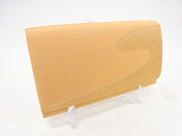 リサイクル　霞取りに青海波模様織り出し和装バッグ